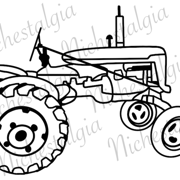 Farmall Tractor McCormick PNG Instant Download Cricut Silhouette Vector Sticker Vinyl Cut Farm Realistic Outline Clip Art Harvester