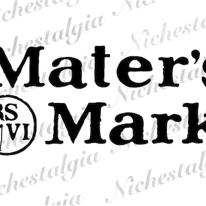 May include: Black and white image of a logo with the text "Mater's Mark" and a circular design with the letters "RS VI" inside.