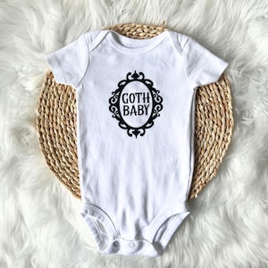 Goth Baby Onesie Outfit | Gothic Shower Gift | Punk Emo Newborn Gift | Baby First Halloween