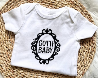 Gothic Baby Strampler Outfit | Gothic-Dusche-Geschenk | Punk Emo Neugeborenen Geschenk | Weicher Baumwoll-Body