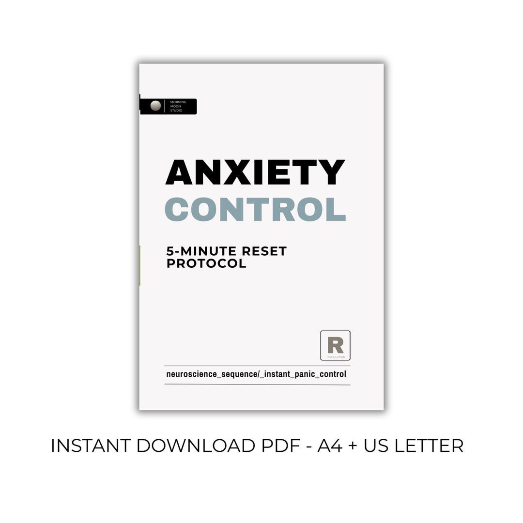 Anxiety and Panic Reset Protocol, 5 Minute Grounding Guide PDF (A4 US ...