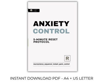 Protocol voor het resetten van angst en paniek, gids voor aarding in 5 minuten pdf (A4 US Letter)