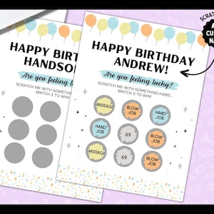 Carte à gratter d'anniversaire personnalisée coquine pour petit ami, carte personnalisée, cadeau d'anniversaire pour lui, carte d'anniversaire pour mari, carte à gratter grossière