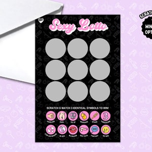 Cadeaux coquins pour lui, cadeau Saint-Valentin pour lui coquin, carte à gratter coquine pour lui, jouet sexy pour couple, grattez pour gagner sexy, jeu pervers