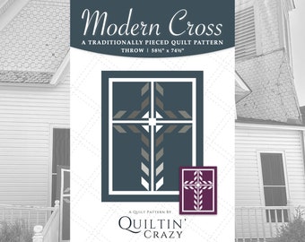 Modern Cross Quilt Pattern PDF - Digital Download Cross Quilt for Beginners featuring Multiple Design Options