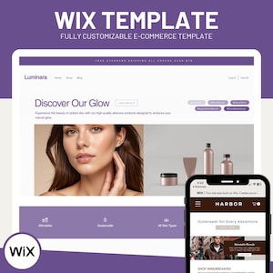 Wix Skincare Website Template, Customizable Wix Design, Online Store Template, Beauty & Wellness, Professional Wix Website Design