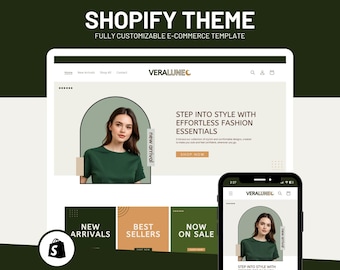 Plantilla moderna de tema de Shopify, diseño de sitio web boutique