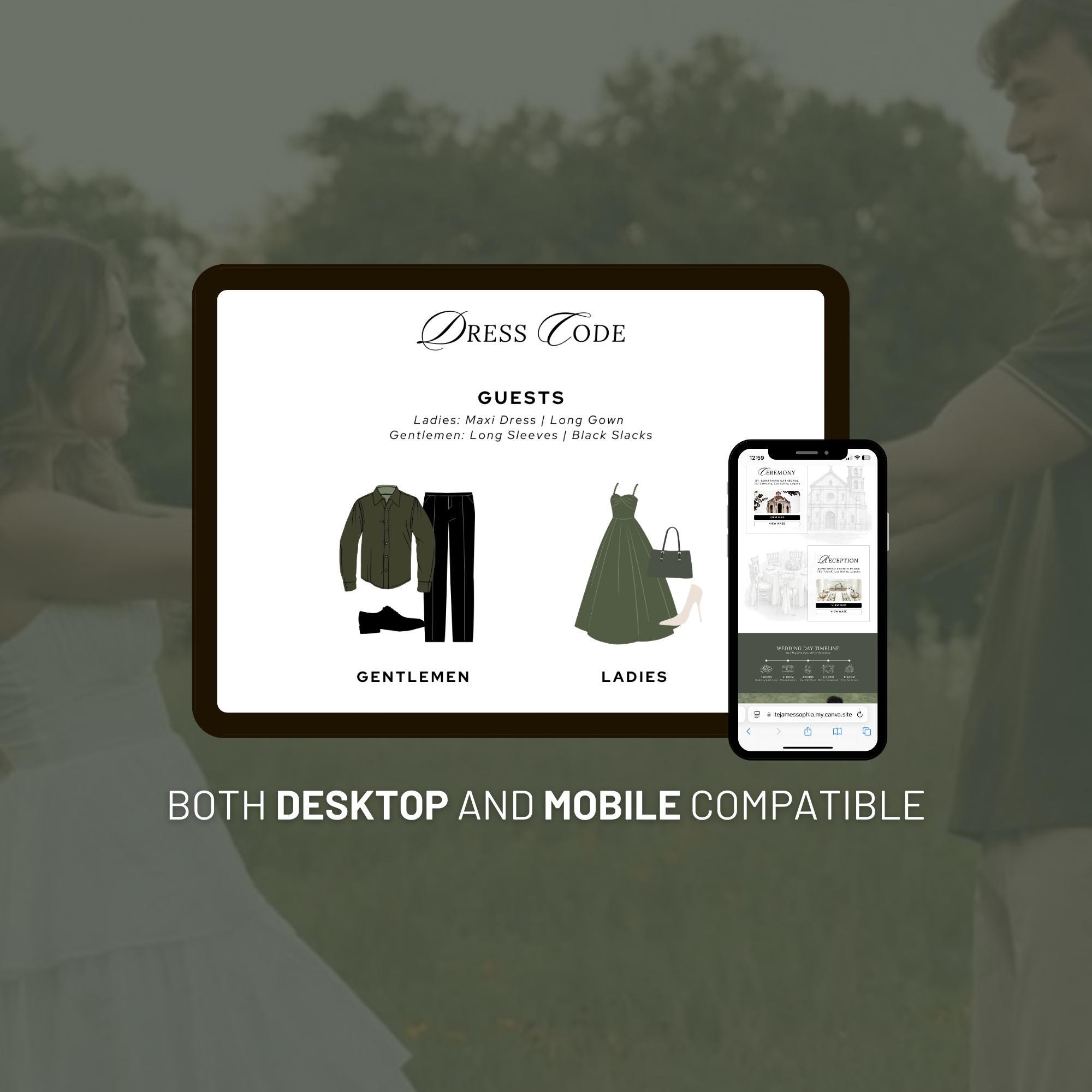 Modern Wedding Website Template, Canva Editable (digital Download) Etsy