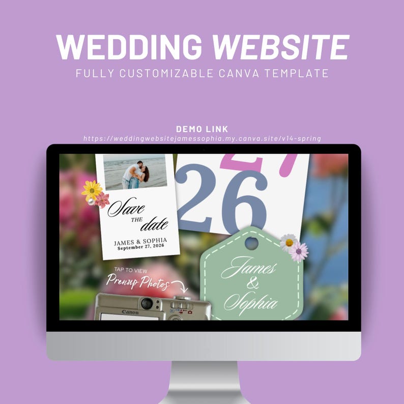 Editable Wedding Website Template, Canva Design (digital Download) Etsy