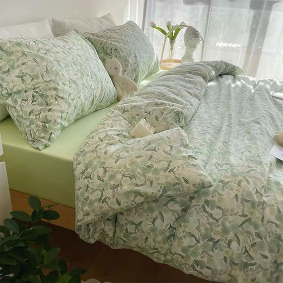 Honesty_Leaf Luxury Duvet Covers Quilt Cover Reversible Bedding Sets 
