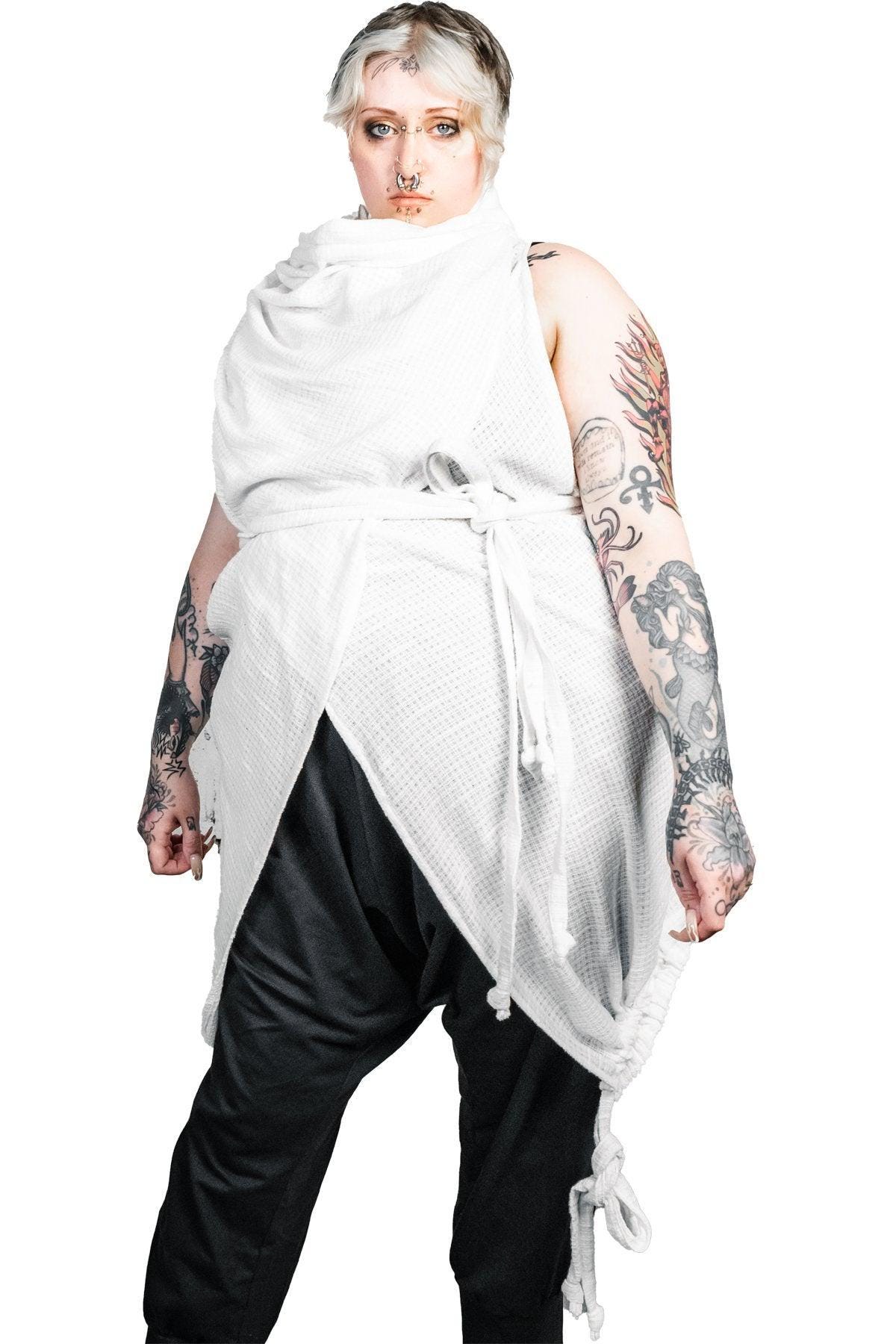 White Cotton GOSSAMER CONVERSION VEST by 5D X Dutchess - Unisex ...