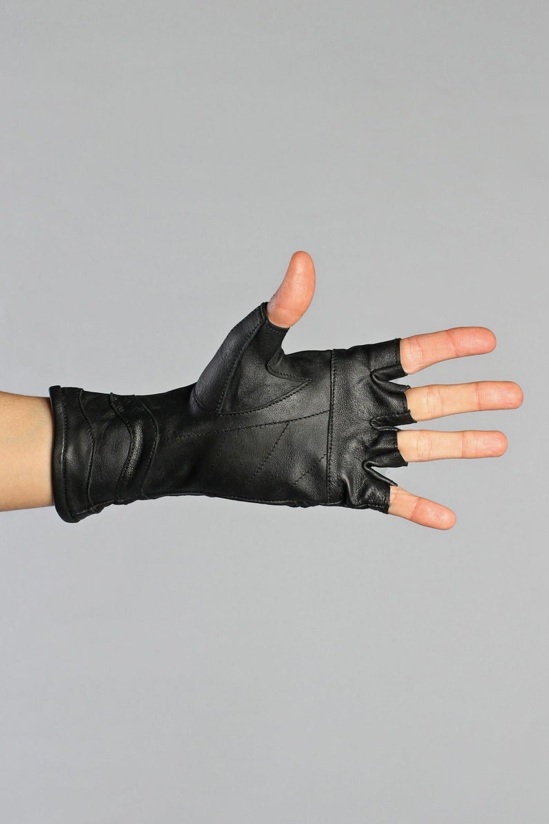 Black Leather ARCHERY GLOVES by Steam Trunk X Five and Diamond Etsy
