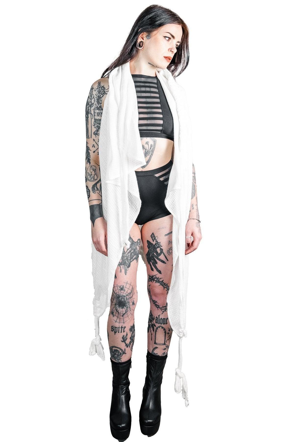 White Cotton GOSSAMER CONVERSION VEST by 5D X Dutchess - Unisex ...