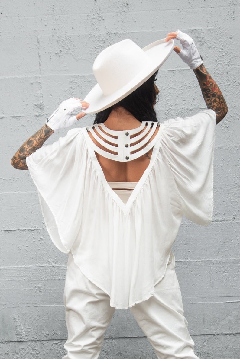 White DESERT CAPE By Five and Diamond x Stellar Dust, Unique, Unisex, Cover Up, Festival Fashion, image 3