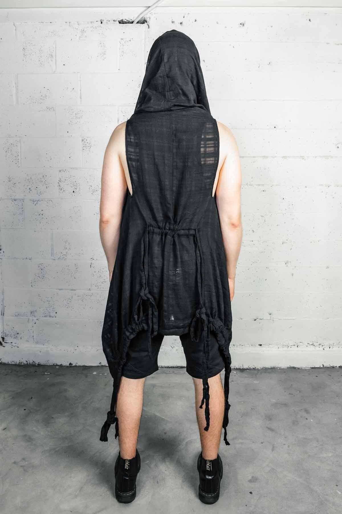 Black Cotton JACQUARD CONVERSION VEST by 5D X Dutchess - Unisex ...