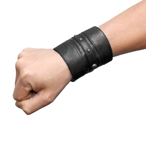 Leather WRIST WALLET CUFF - Functional Black Leather Bracelet With Pocket, Fire Safe, Arm Cuff, Wallet Cuff, Wrist Wallet, Cuff Bracelet