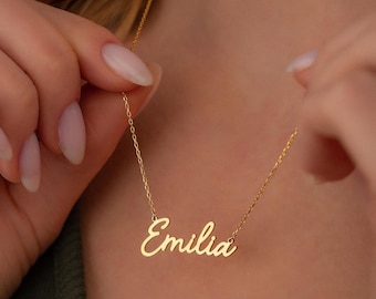 Name Necklace, Personalized Pendant, Custom Name Jewelry, Gift for Her, Personalized Gift, Nameplate Necklace, Customizable Necklace