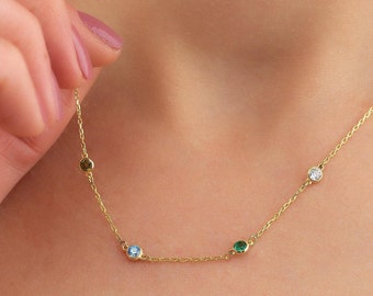 Family Birthstone Necklace, Personalized BIRTHSTONE Necklace, Kids Birthstone Necklace, Birthday Gift, Custom Birthstone Jewelry