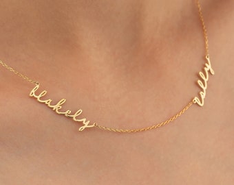 Custom Two Name Necklace for Couples, Personalized Double Name Necklace,Christmas Gift,Necklace with 2 Names,Family Name Necklace