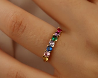 Geburtsstein Ring für Mutter, Familie Birthstone Ring, personalisierte Birthstone Ring, Birthstone Ringe für Frauen, Weihnachtsgeschenk, Geburtstagsgeschenk