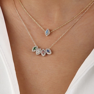 Dainty Birthstone Necklace,Birthstone Jewelry,Personalized Birthstone Necklace,Birthday Gift,Birthstone Necklace For Mom, Mother&#39;s Day Gift