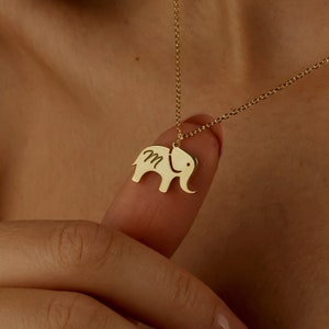Elephant Intaglio Paperclip Necklace