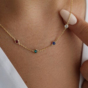 Personalized Birthstone Necklace Birthstone Jewellery multiple Birthstone Necklace Family Birthstone Necklace christmas Gift Etsy