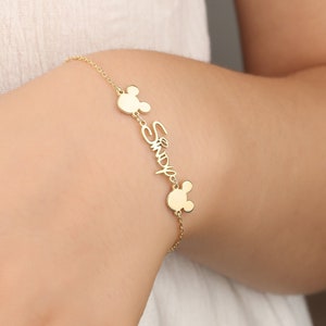 Pulsera con fuente de Disney para niños, pulsera con nombre de fuente de Disney, cubierta de placa de nombre personalizada, pulsera con nombre para niños, regalo para niños, regalo de Disney,