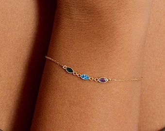 Tiny Birthstone Bracelet ,Dainty Birthstone Bracelet,Mother's Bracelet,Personalized Birthstone Bracelet,Birthday Gift,Christmas Gift