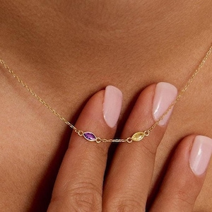 Tiny Birthstone Necklace,Dainty Birthstone Necklace,Mother's Necklace,Personalized Birthstone Necklace,Birthday Gift,Christmas Gift