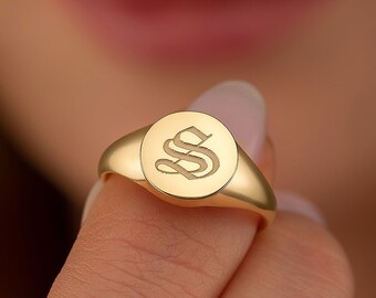 Personalized Initial Ring, Customizable Jewelry, Sterling Silver Band, Gift for Him or Her, Custom Initials Ring, Handcrafted Design