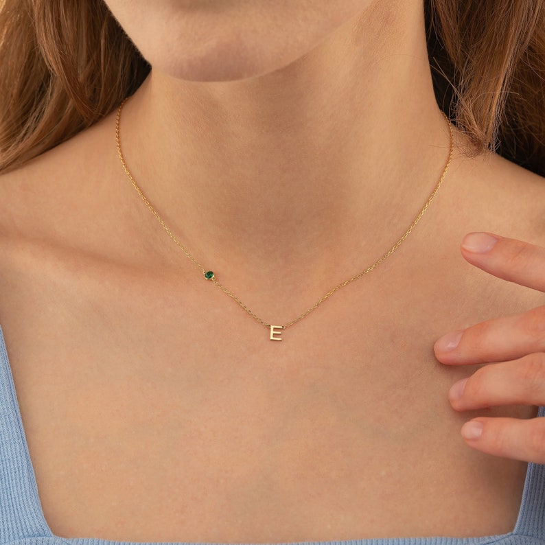 Letter Birthstone Necklace