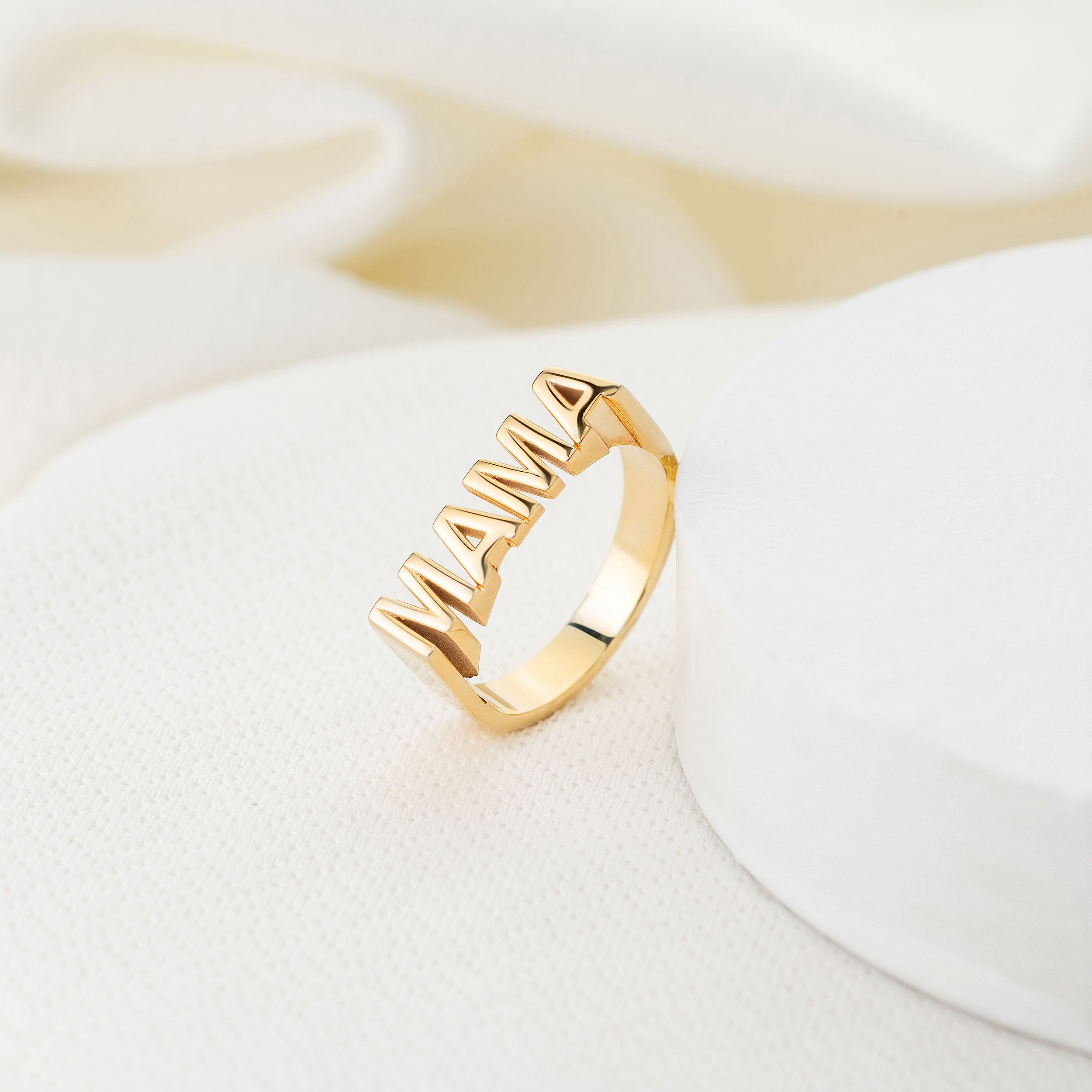 Mama Rind 18K Gold Mama Ring, Ring for Mom, Dainty Mama Ring, Jewelry for Mothers ...