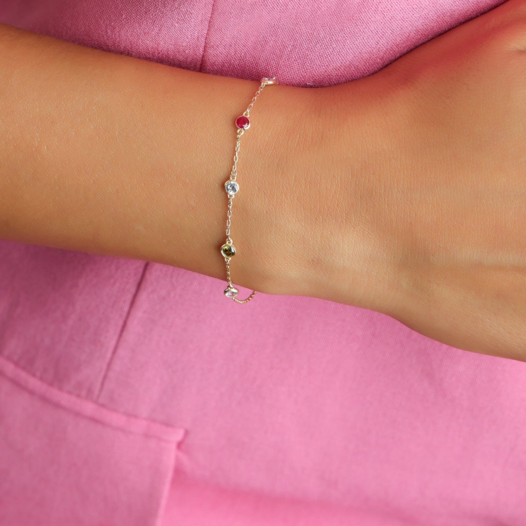 Birthstone Bracelet,dainty Birthstone Bracelet,custom Birthstone