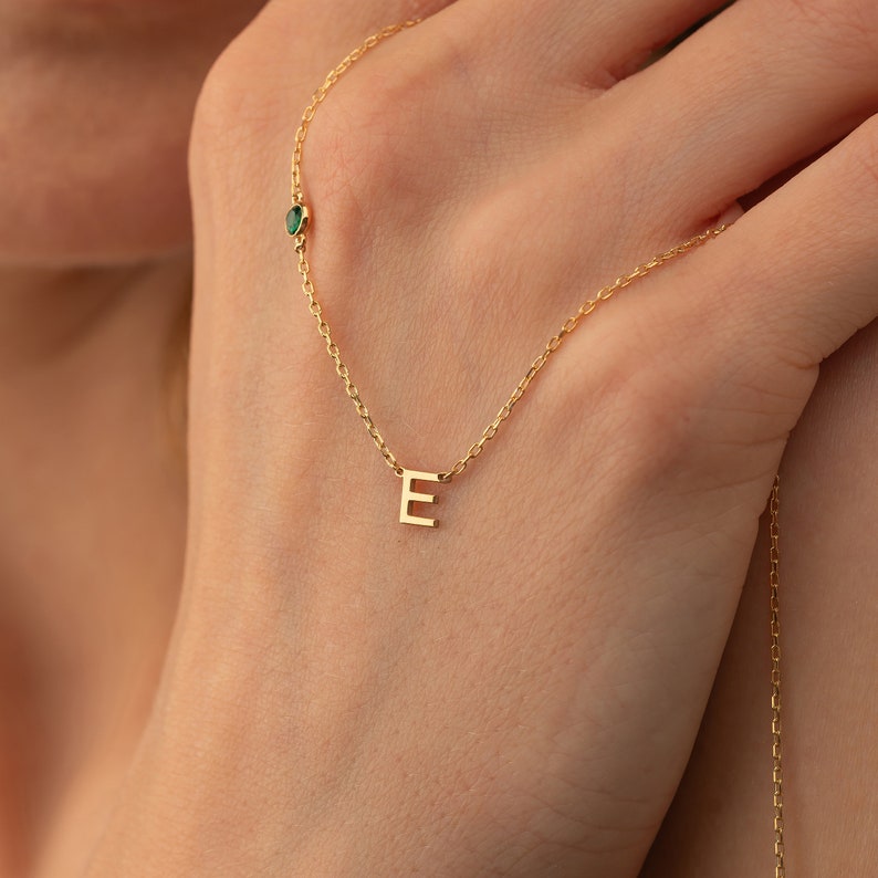 Letter Birthstone Necklace