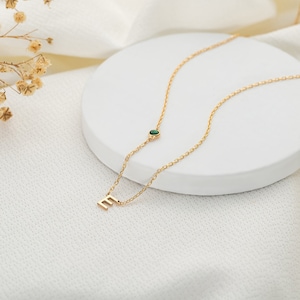 Letter Birthstone Necklace