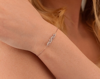 Diamant Mama Armband, funkelnder Charme, Muttertagsgeschenk, Mama Schmuck, elegantes Armband, Geschenk für sie, 925 Sterling Silber Mama Armband