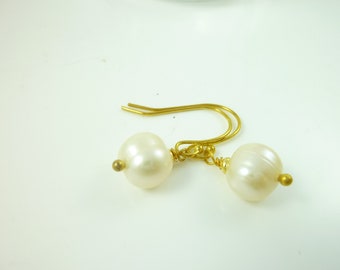 Freshwater Pearl Drop Earrings, Pearl dangle earrings