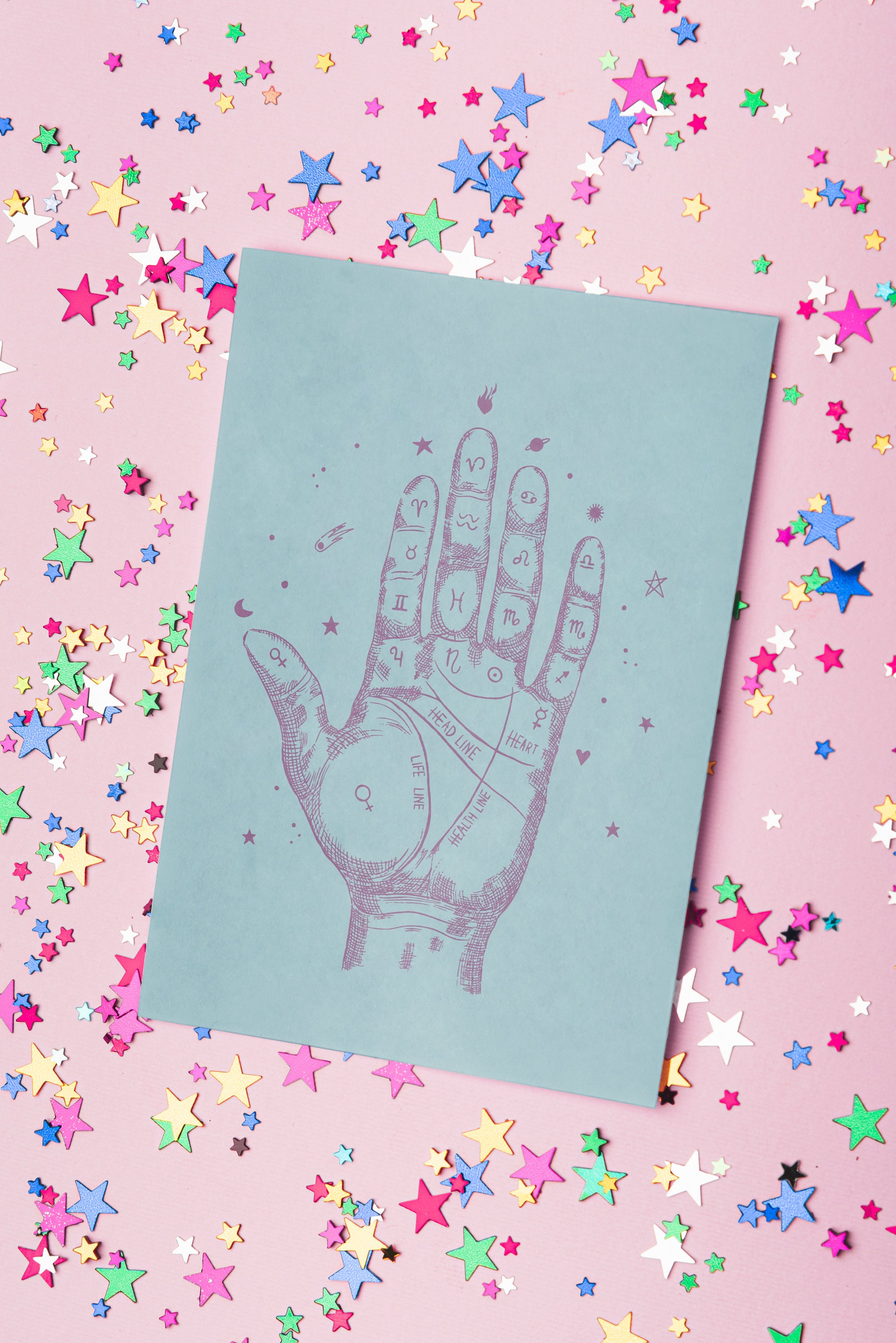Printable Palmistry Greeting Card Palm Reading Miss You - Etsy