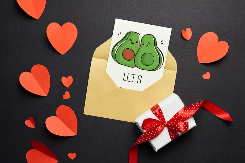 Printable 'let's Avo-cuddle' Anniversary Card I Love You Food ...