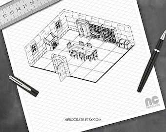 Campaign Planner, Game Design, Isometric Graph Paper, Digital Isometric Grid, Dungeon Map Grid Paper, TTRPG, Printable Graph Paper, Tabletop