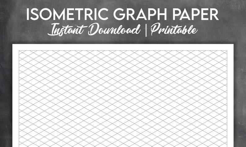 Isometric Graph Paper, Digital Isometric Grid Paper, PDF for US Letter ...