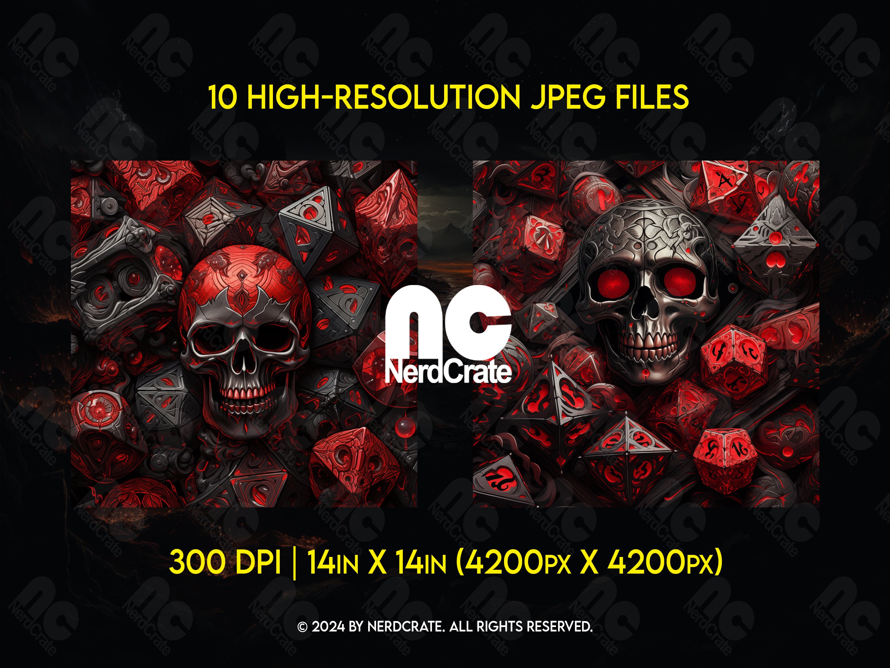 Dice and Bones Papers Bundle, Fantasy RPG, Digital Papers, , Art for ...