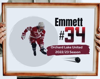 Personalized Hockey Poster: Custom Kids Wall Art (Digital Download)