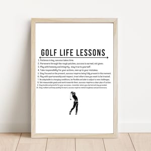 Golf Life Lessons Poster: Motivational Sports Print (Digital Download)