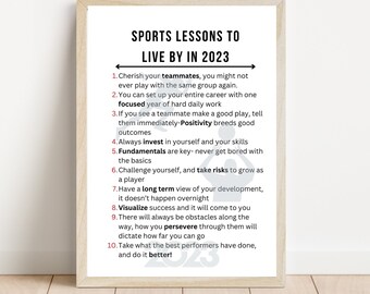 Sports Lessons Poster: Inspirational Quotes for Athletes (Digital Download)