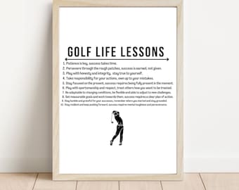 Golf Life Lessons Poster: Motivational Sports Print (Digital Download)