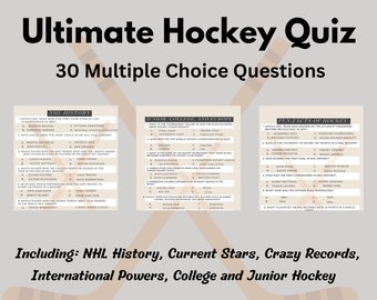 Ultimate Hockey Quiz Game: NHL Trivia, Family Fun (Digital Files)