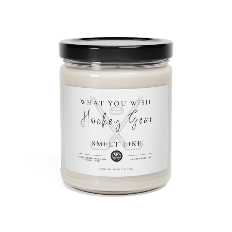 Hockey Themed Candle: Vegan Soy Coconut Wax, 50 Hour Burn image 3