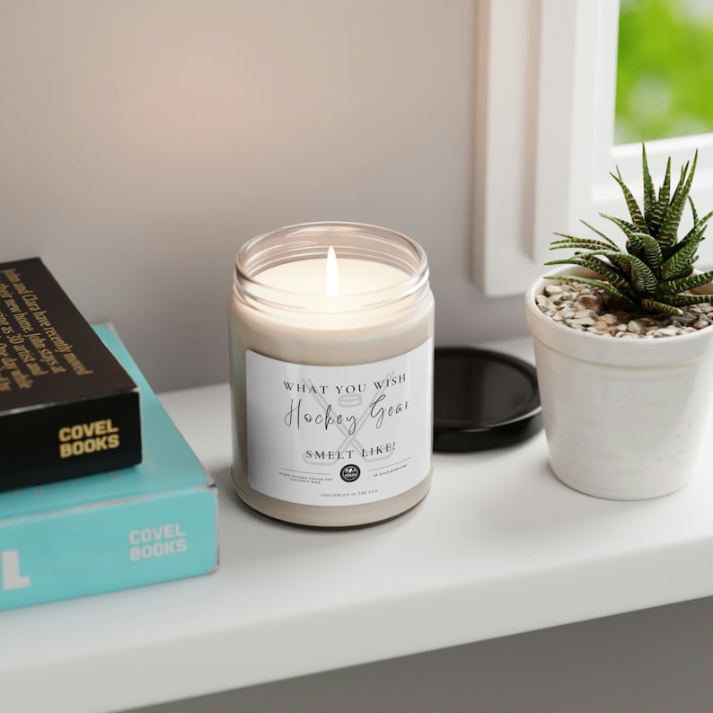Hockey Themed Candle: Vegan Soy Coconut Wax, 50 Hour Burn image 2